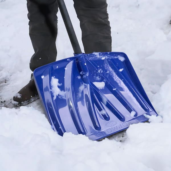 Snow Joe 48 in. Steel Ribbed Handle with Poly Blade Snow Shovel