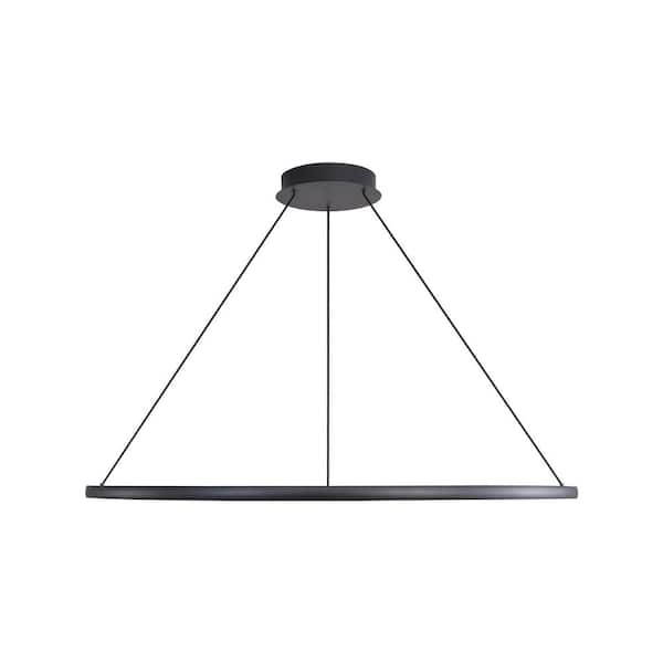 Veritas 1 light dimmable integrated LED Sand Black Chandelier for Bedroom, Dining, Foyer, Hall, Kitchen, Living