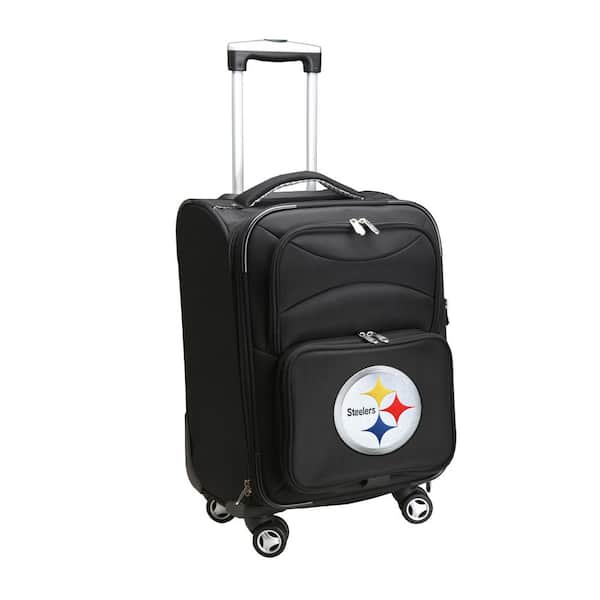 Denco NFL Pittsburgh Steelers 21 in. Black Carry-On Spinner Softside Suitcase