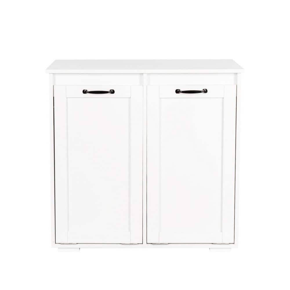 31.5 in. W x 15.75 in. D x 30.7 in. H White MDF Freestanding Linen Cabinet with 2-Removable Liner Bags price history on PriceWatchPro