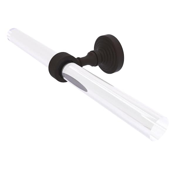 Allied Brass Pacific Grove Collection 13 in. Wall Mounted 2 Arm Guest Towel Holder with Groovy Accents in Oil Rubbed Bronze