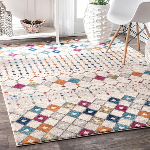 Blythe Modern Moroccan Trellis 2 ft. 6 in. x 6 ft. Multi Runner Rug