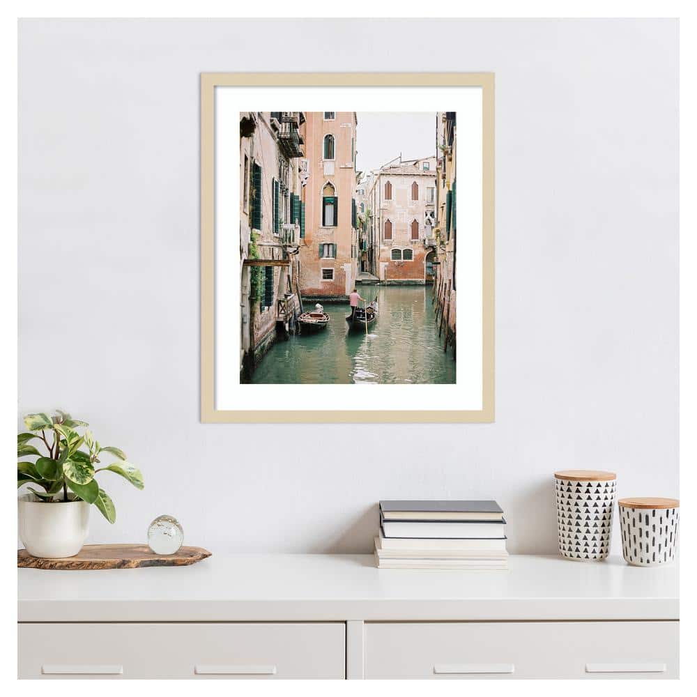 Venice Canals I 21"x25" Svelte Natural Framed Photography Print