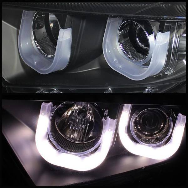 Toyota Highlander 11-13 Projector Headlights - 3D DRL - Black - High H1  (Included) - Low H7 (Included)