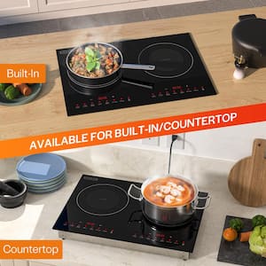 20.5 in. Portable Dual Heating Elements 1800-Watt Built-in Induction Cooktop 120-Volt