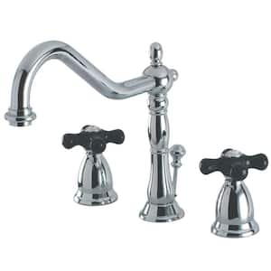 Duchess 2-Handle 8 in. Widespread Bathroom Faucets with Brass Pop-Up in Polished Chrome