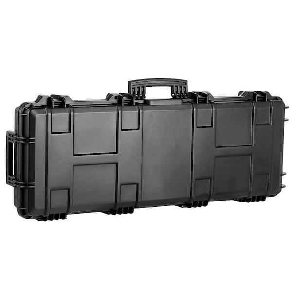 SKYSHALO Rifle Hard Case, with 3-Layers Fully-protective Foams, 42.9 in. Black backpack, IP67 Waterproof and Crushproof