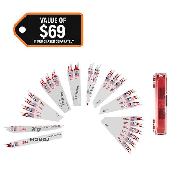 Milwaukee SAWZALL Demolition Nail-Embedded Wood and Metal Cutting Bi-Metal Reciprocating Saw Blade Set (25-Piece)