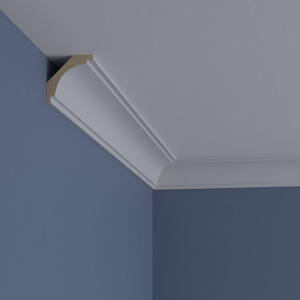 Primed White Polyurethane Geometric Crown Moulding Sample