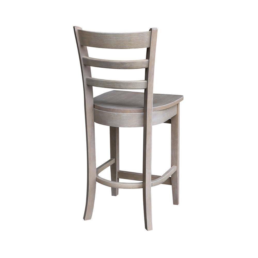 Washed Gray Taupe Solid Wood 5-Piece Counter Height Dining Set