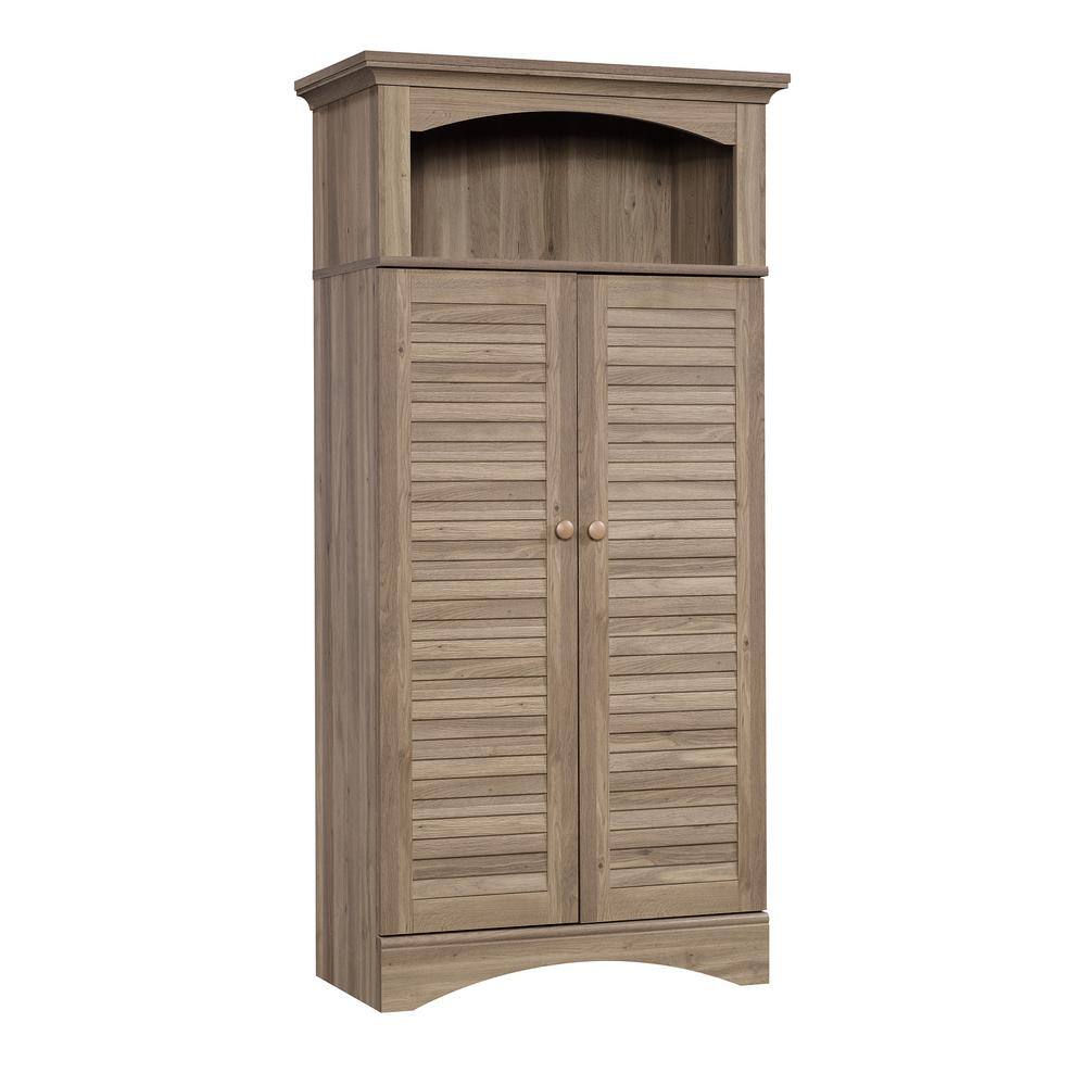 White Two-Tier Storage Unit with Natural Baskets