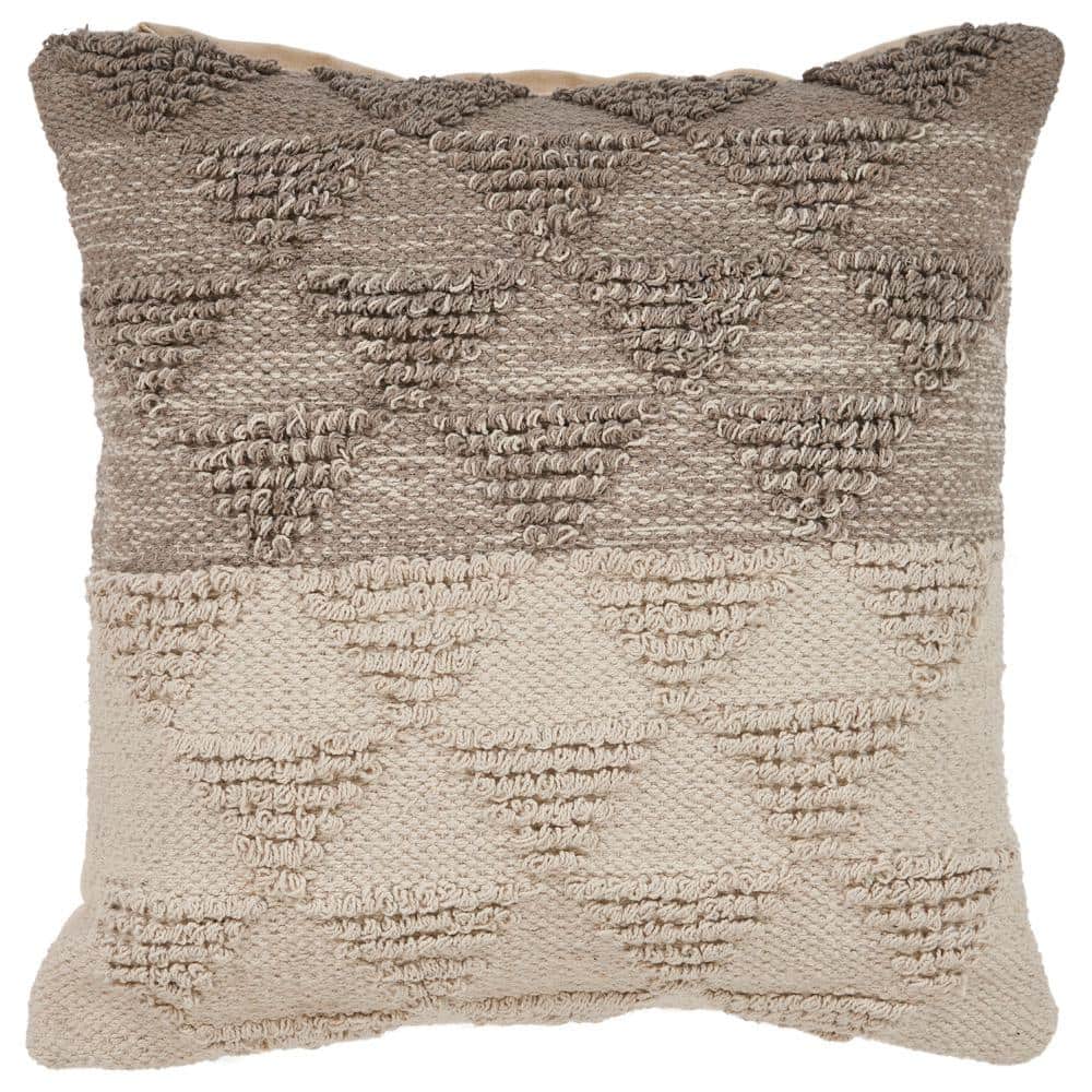 Eclectic Grey Geometric Hypoallergenic Polyester 18 in. x 18 in. Indoor Thr