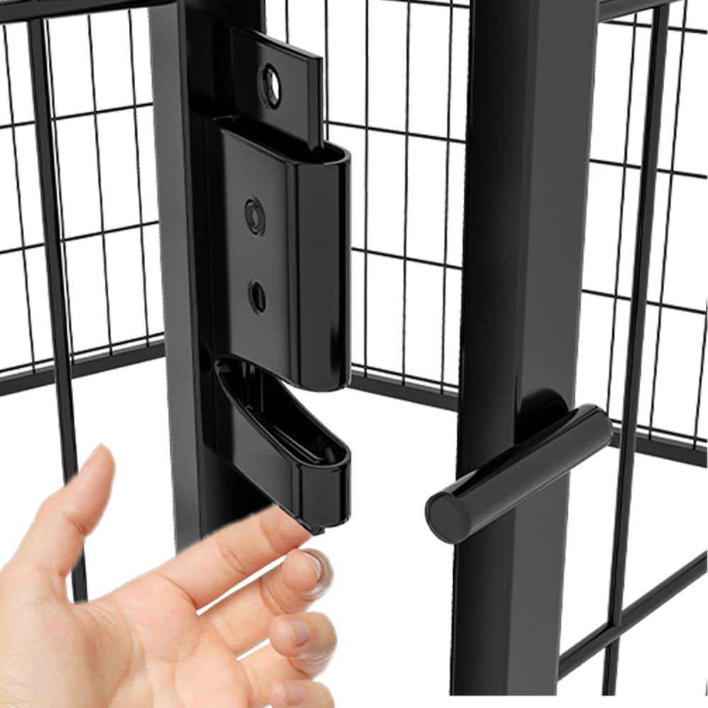 Heavy-Duty Black Metal Pet Exercise Pen with Door, 31.7 in. H