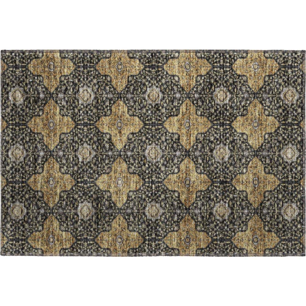 Mayfield Premium Machine Washable Abstract AMF2410 Black 3 ft. x 4 ft. Area Rug price history on PriceWatchPro