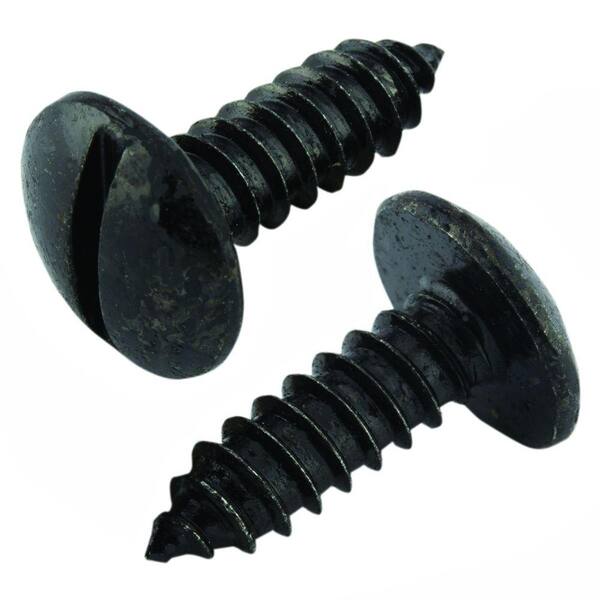 100 Pcs Black License Plate Screws - Slot Truss Head Screws For Car, Truck & Motorcycle Plates