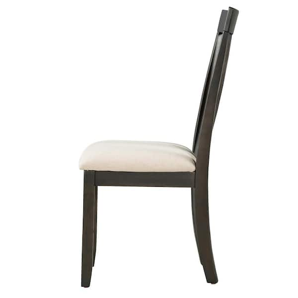 GOJANE Espresso Soft Fabric Dining Chairs with Seat Cushions and