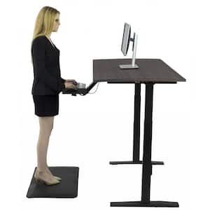 Amelia 30 in. Rectangular Black Bamboo Computer Desk with Power Outlet and Adjustable Height