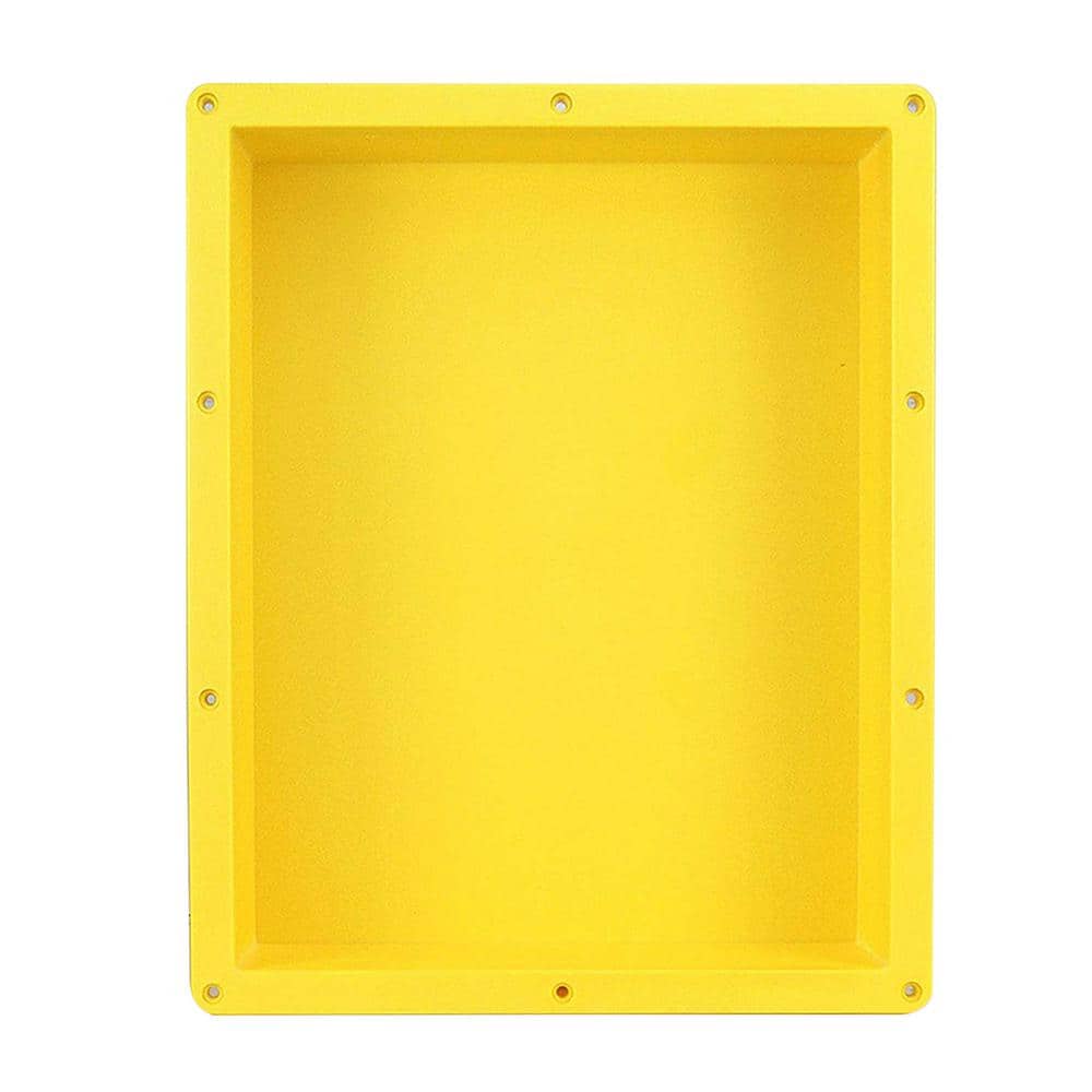 Yellow Plastic Freestanding Shower Niche with Single Shelf