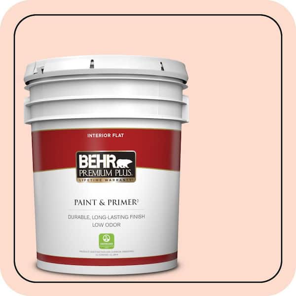 BEHR PREMIUM PLUS 5 gal. #220C-2 Peachtree Flat Low Odor Interior Paint & Primer