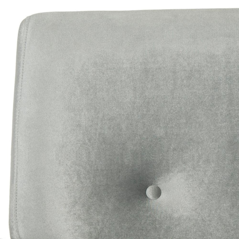 Transitional Light Grey Velvet Wood Accent Armchair 32"