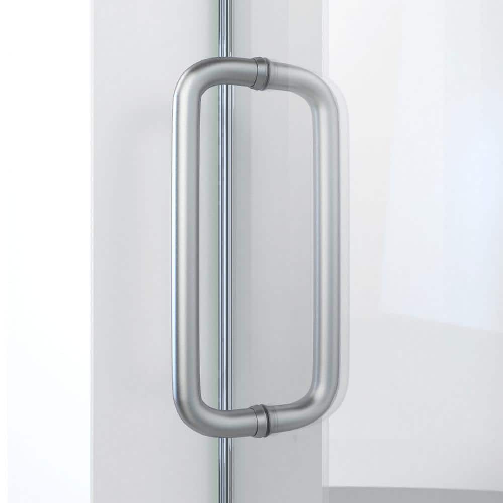Enigma-CXO 60'' Frameless Sliding Shower Door in Brushed Stainless Steel