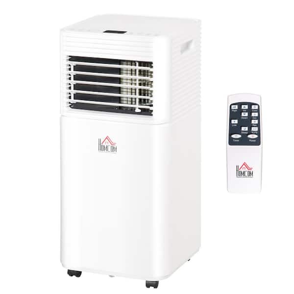 HOMCOM 7,000 BTU Portable Air Conditioner Cools 150 Sq. Ft. withDehumifier, Ventilating and Remote Control in White