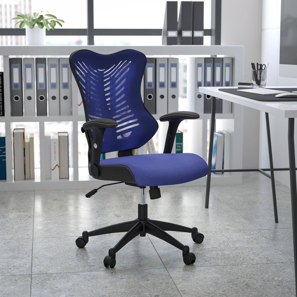 High-Back Blue Mesh Ergonomic Executive Swivel Chair