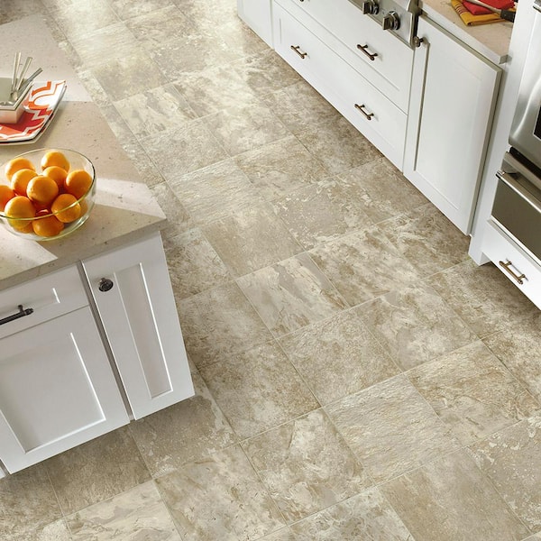 Armstrong FlexStep Value Plus Cafe Creme Stone Residential Vinyl Sheet  Flooring12 ft. Wide x Cut to Length G2492401