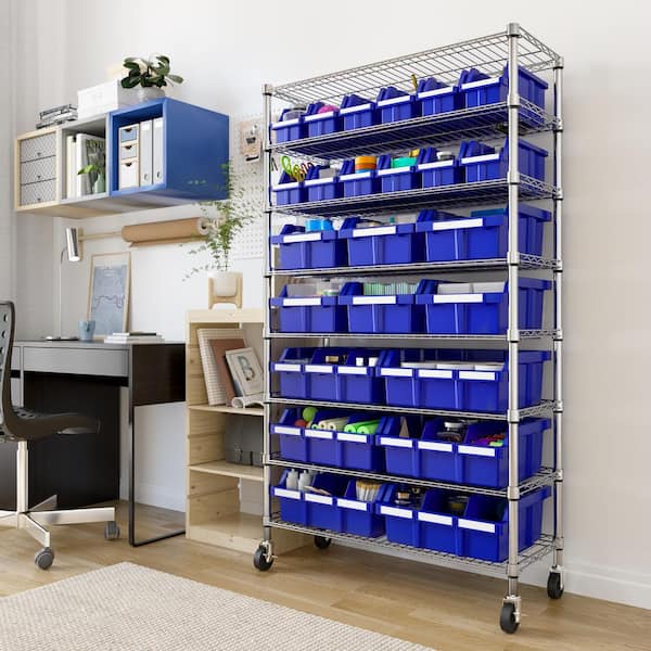 syページ 8-Tier NSF-Certified 24-Bin Rack, Yellow – Seville Classics