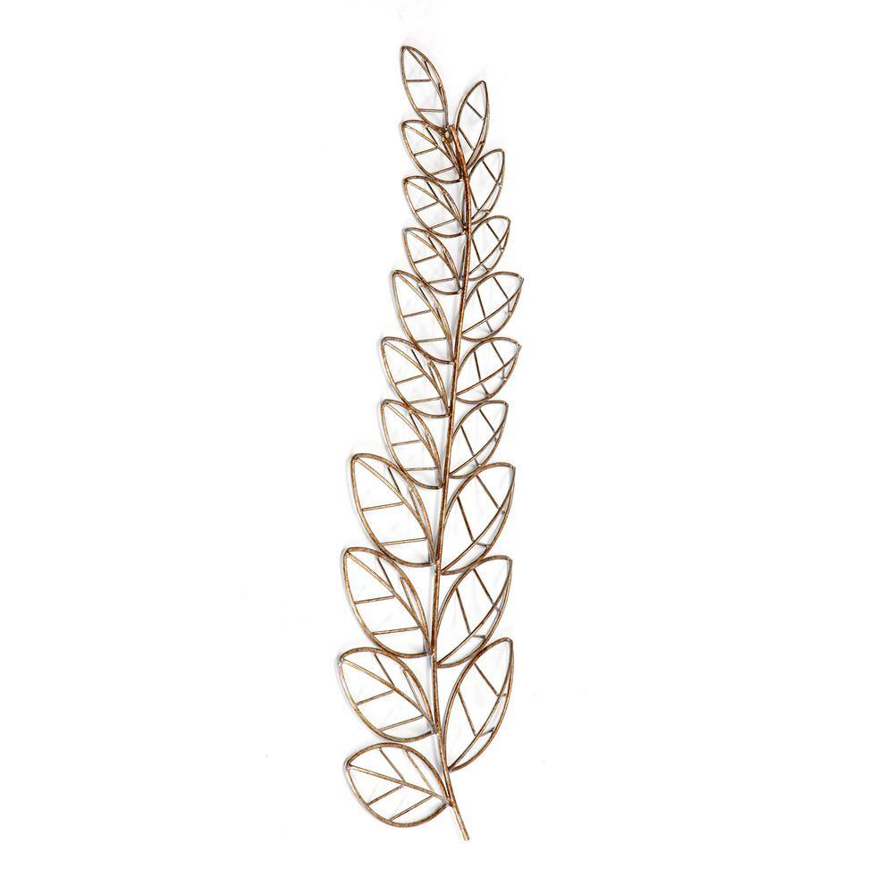 Eber Copper Patina Iron Fern Leaf Wall Sculpture, 33" Wide