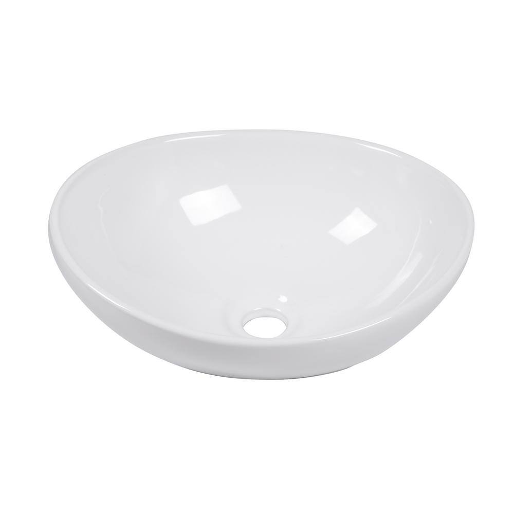 Glossy White Rectangular Ceramic Bathroom Sink