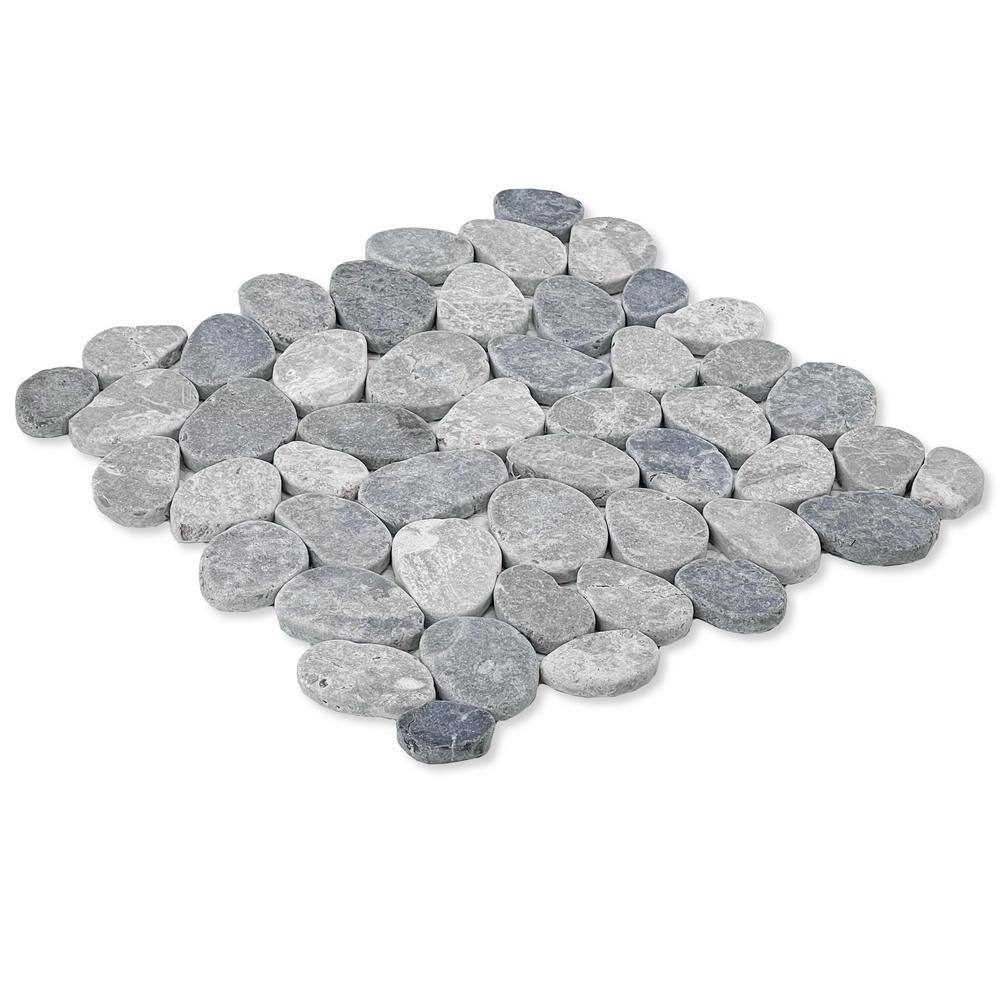 Gray Blend Pebble Marble Mosaic Tile for Indoor/Outdoor Use