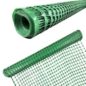 48 in. Green Garden Fence - 4 ft. x 50 ft. Roll for Snow, Poultry, Deer, and Garden Netting Ashman Plastic Mesh Fence