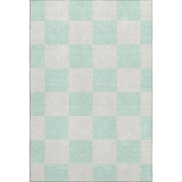 Mayfield Premium Machine Washable Abstract AMF2345 Mint 10 ft. x 14 ft. Area Rug