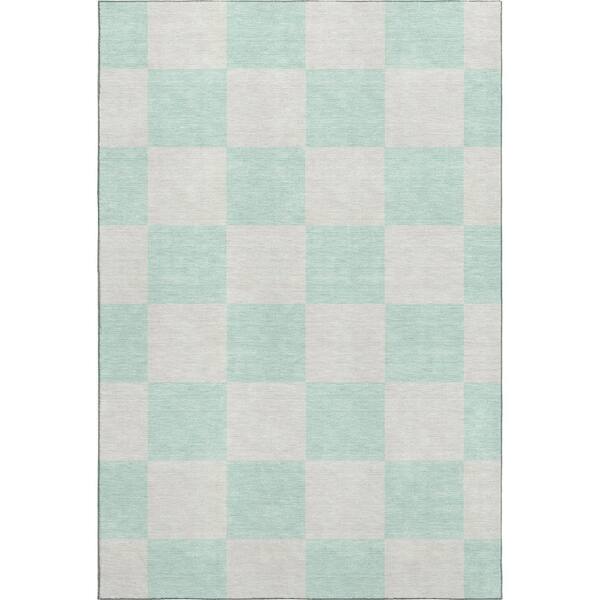Mayfield Premium Machine Washable Abstract AMF2345 Mint 8 ft. x 10 ft. Area Rug