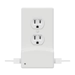 Classic Decor 1 Gang Duplex Plastic Wall Plate with nightlight and USB Outlets - White