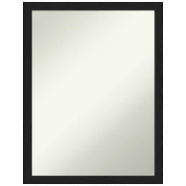 Amanti Art Grace Brushed Metallic Black Narrow 20 in. H x 26 in. W Framed Non-Beveled Wall Mirror in Black