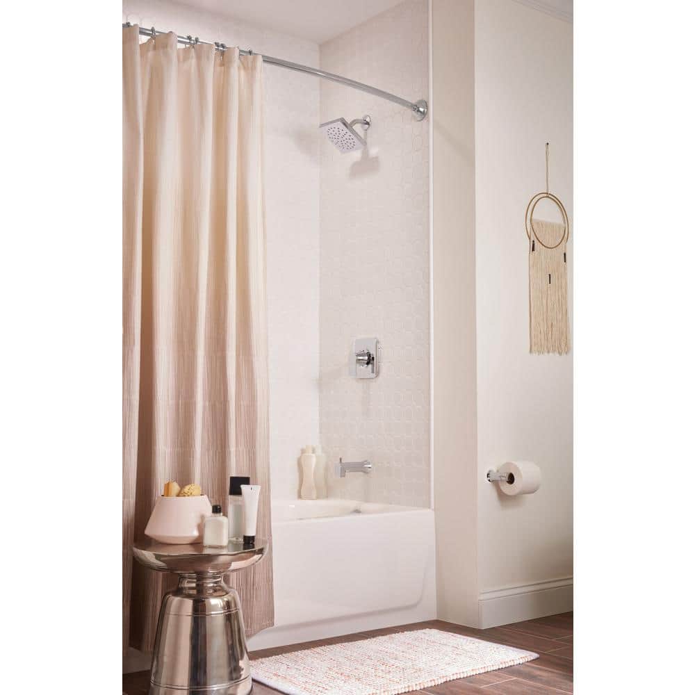 Moen Genta Chrome Square Wall Mounted Tub and Shower Faucet