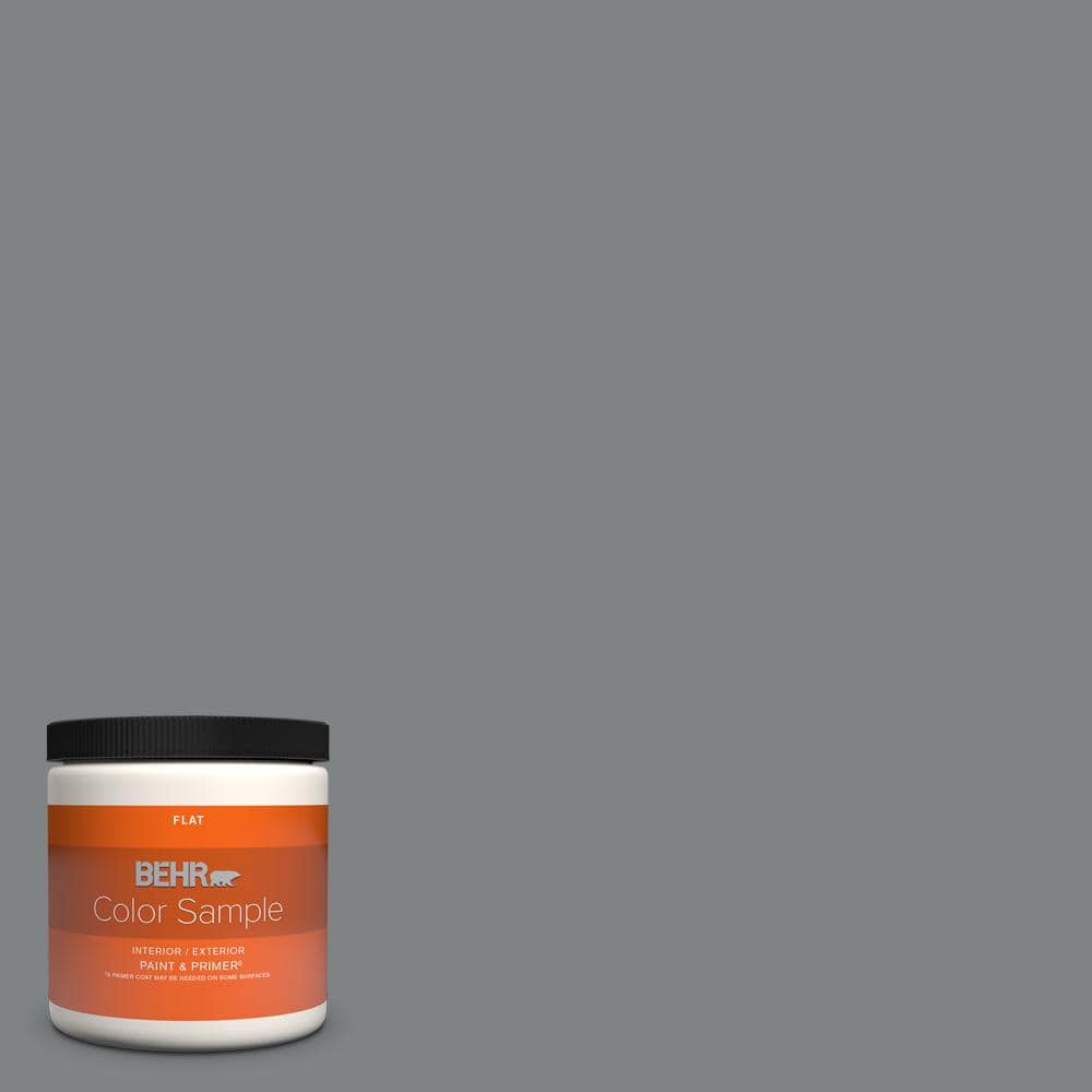 BEHR PREMIUM PLUS 8 oz. PPU26-03 Legendary Gray Flat InteriorExterior  Paint & Primer Color Sample B310416 - The Home Depot
