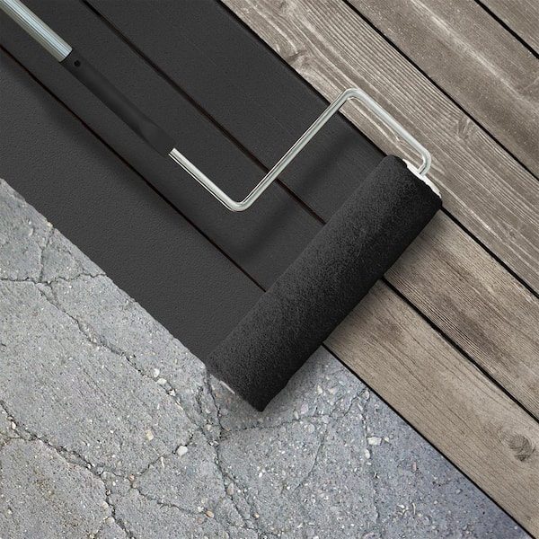 1 gal. #AE-54 Molten Black Textured Low-Lustre Enamel Interior/Exterior Porch and Patio Anti-Slip Floor Paint