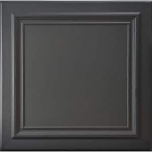 Line Art Black Matte 1.6 ft. x 1.6 ft. Decorative Foam Glue Up Ceiling Tile (21.6 sq. ft./Case)