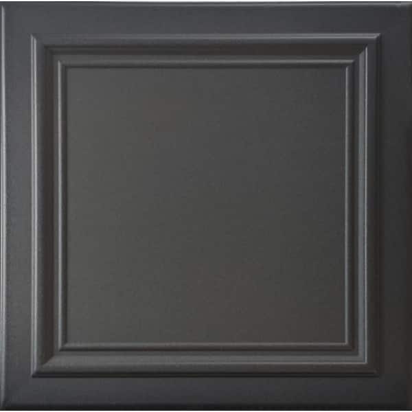 A La Maison Ceilings Line Art Black Matte 1.6 ft. x 1.6 ft. Decorative Foam Glue Up Ceiling Tile (21.6 sq. ft./Case)