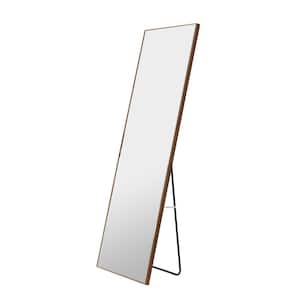 17 in. W x 60 in. H Rectangle Full-length Mirror Brown Decorative Mirror