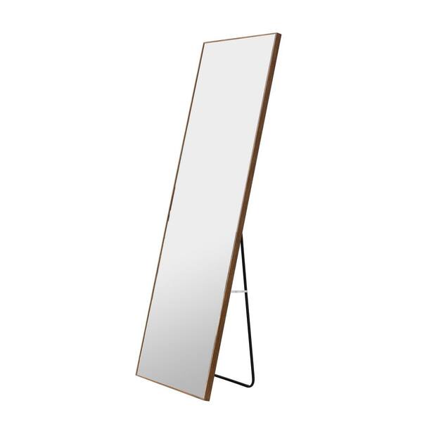 17 in. W x 60 in. H Rectangle Fulllength Mirror Brown Decorative Mirror TOUTD1336 The Home Depot