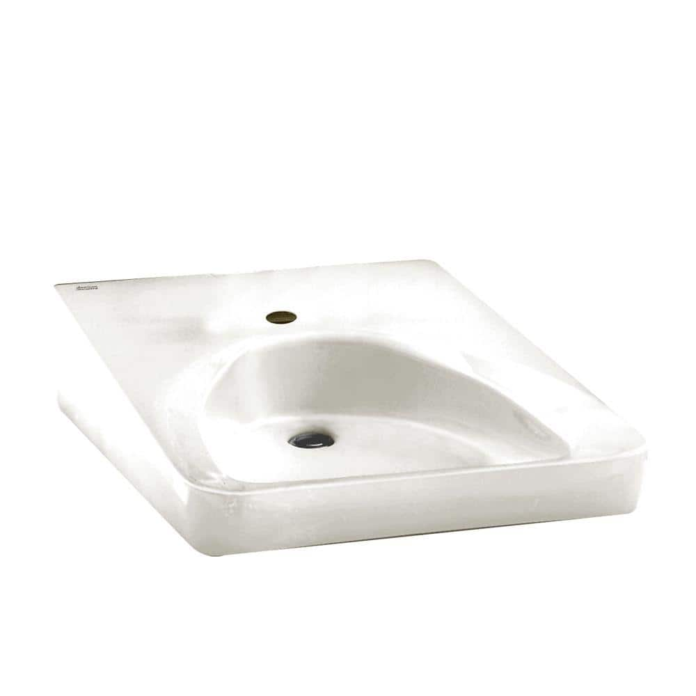 American Standard Wheelchair Users Wall Mounted Bathroom Sink In White 9140047020 The Home Depot