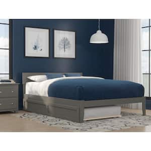 Boston Grey Queen Platform Bed with Twin XL Trundle