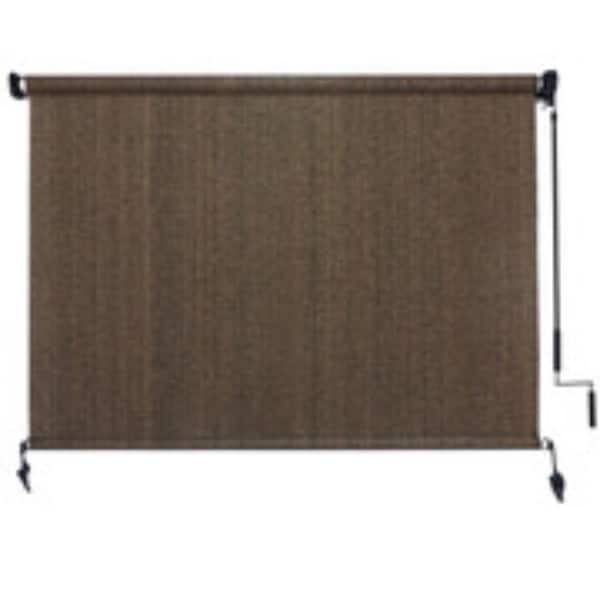 10 x 8 Gazebo Pergola Roller Shades with Spliced Poles Design, Exterior Cordless Roll Up Blinds, UV Protection, Mocha
