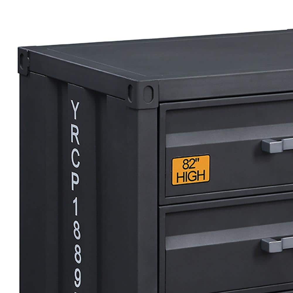 Industrial Gunmetal 4-Drawer Metal Chest