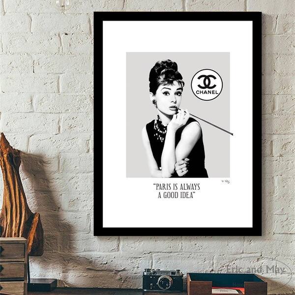 VENICE BEACH Collections Audrey Hepburn Designer Fashion Framed
