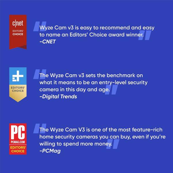 Wyze Wyze Cam V3 1080p Hd Indoor Outdoor Smart Home Security Camera With Color Night Vision 32gb Sd Card And 2 Way Audio Wyzec3msd32 The Home Depot